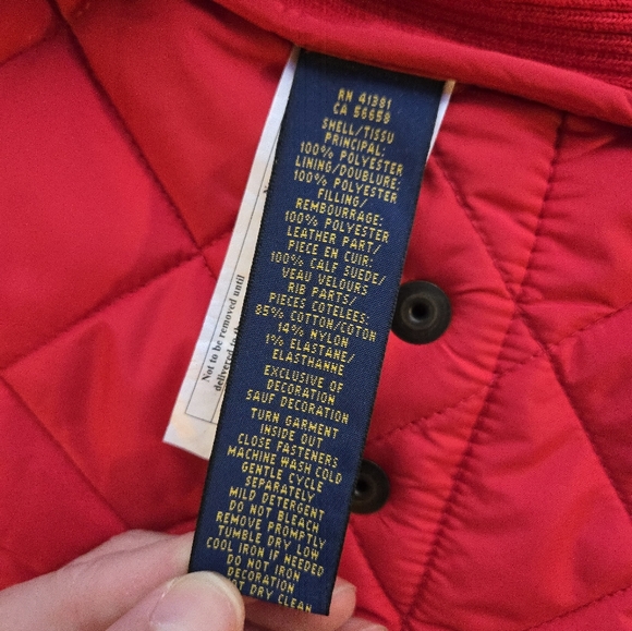 Polo Ralph Lauren Red Equestrian Quilted Vest Suede Trim Embroidered Crest - Picture 9 of 12